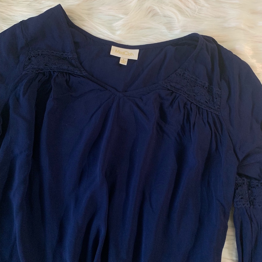 ModCloth Lace Inset Bell Sleeve Shirt - Picture 7 of 8